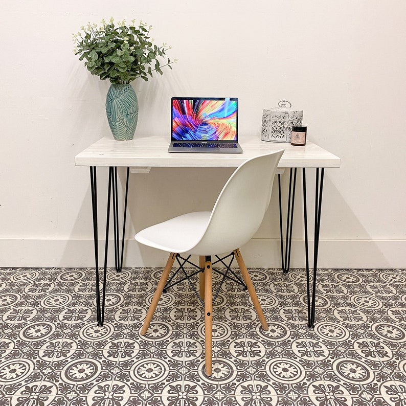 Bureau Scandinave avec Étagère en bois – HOHM Maroc